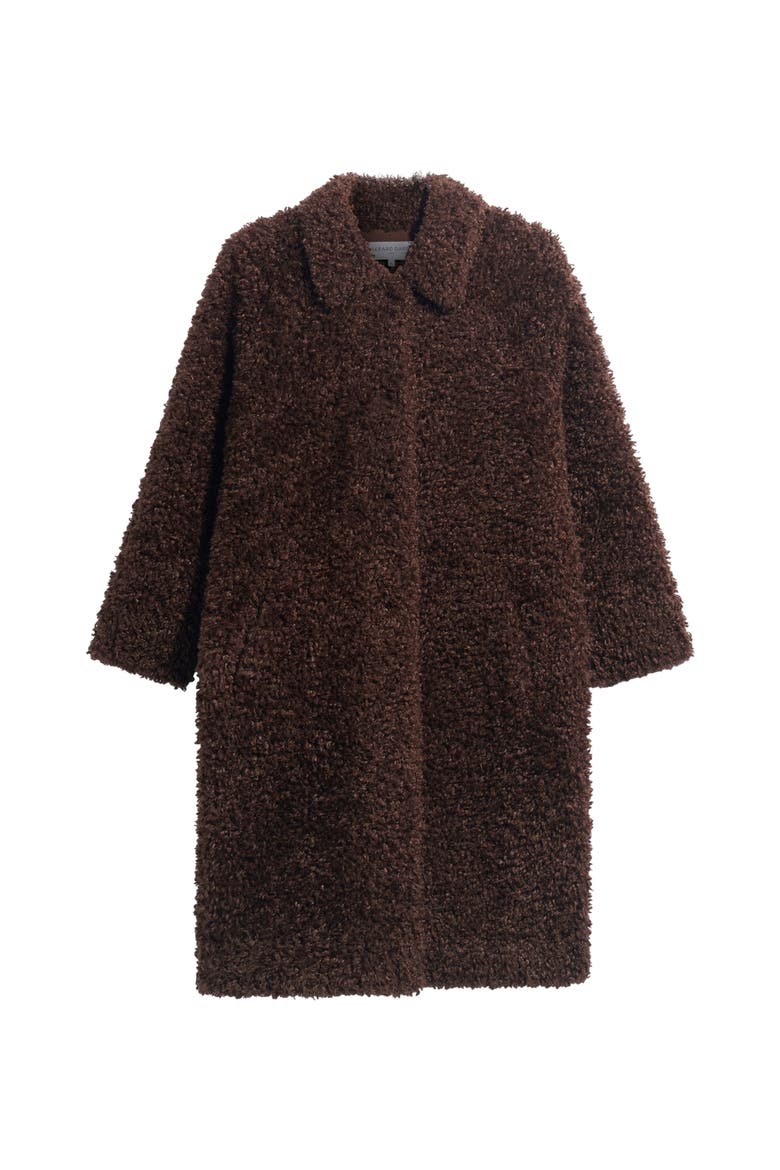 Asta Mid-Length Teddy Coat, Alternate, color, Brown