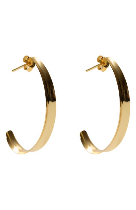 Thin Concave Hoop Earrings