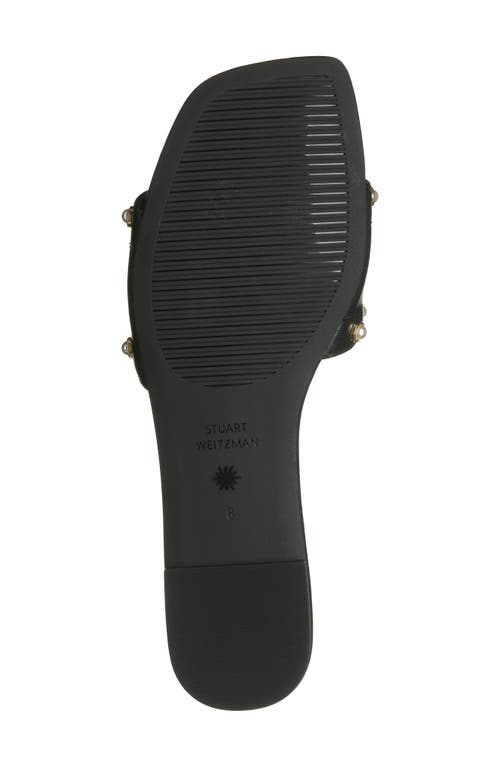 Stuart Weitzman Pearl Slide Sandal In Black Nappa Leather