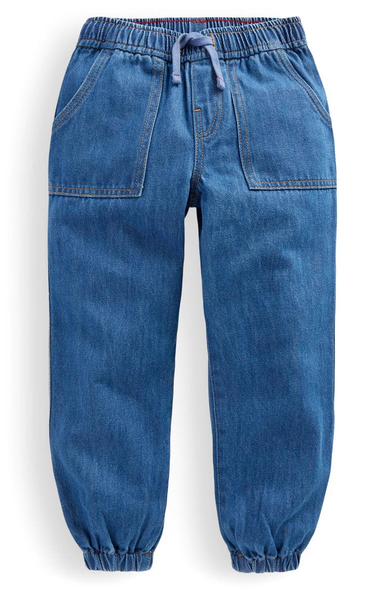Mini Boden Kids' Elastic Cuff Denim Jeans, Main, color, Mid Vintage