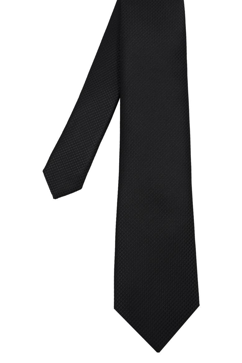 Textured Solid Tie, Alternate, color, BLACK