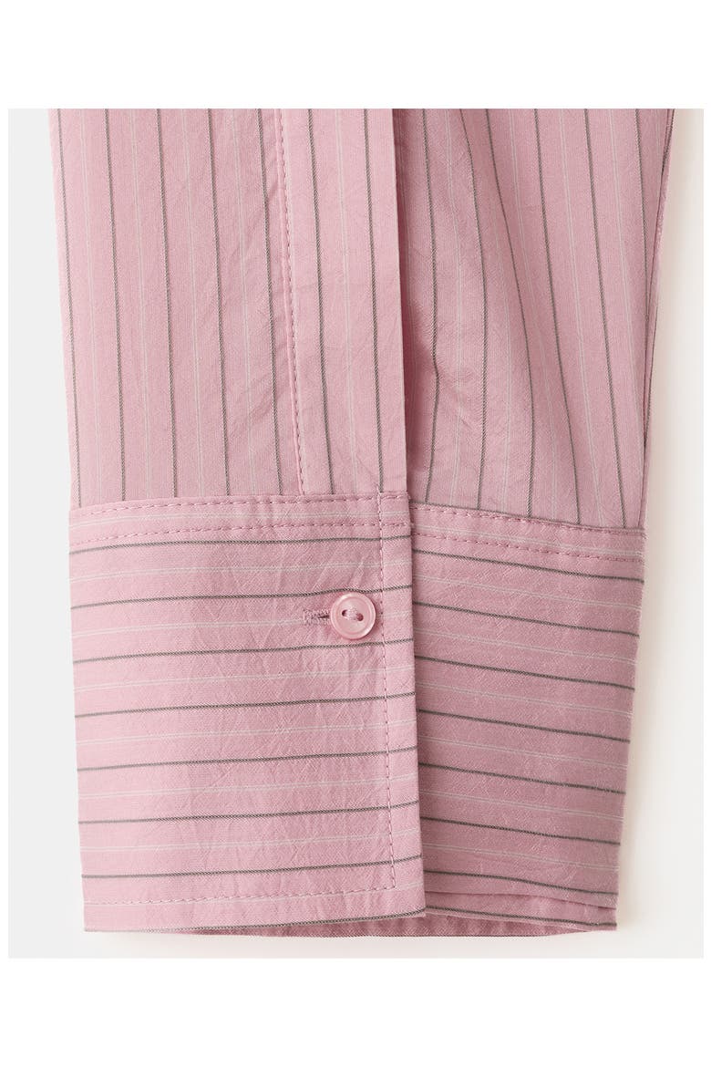 Stripe Button-Up Shirt, Alternate, color, PASTEL PINK