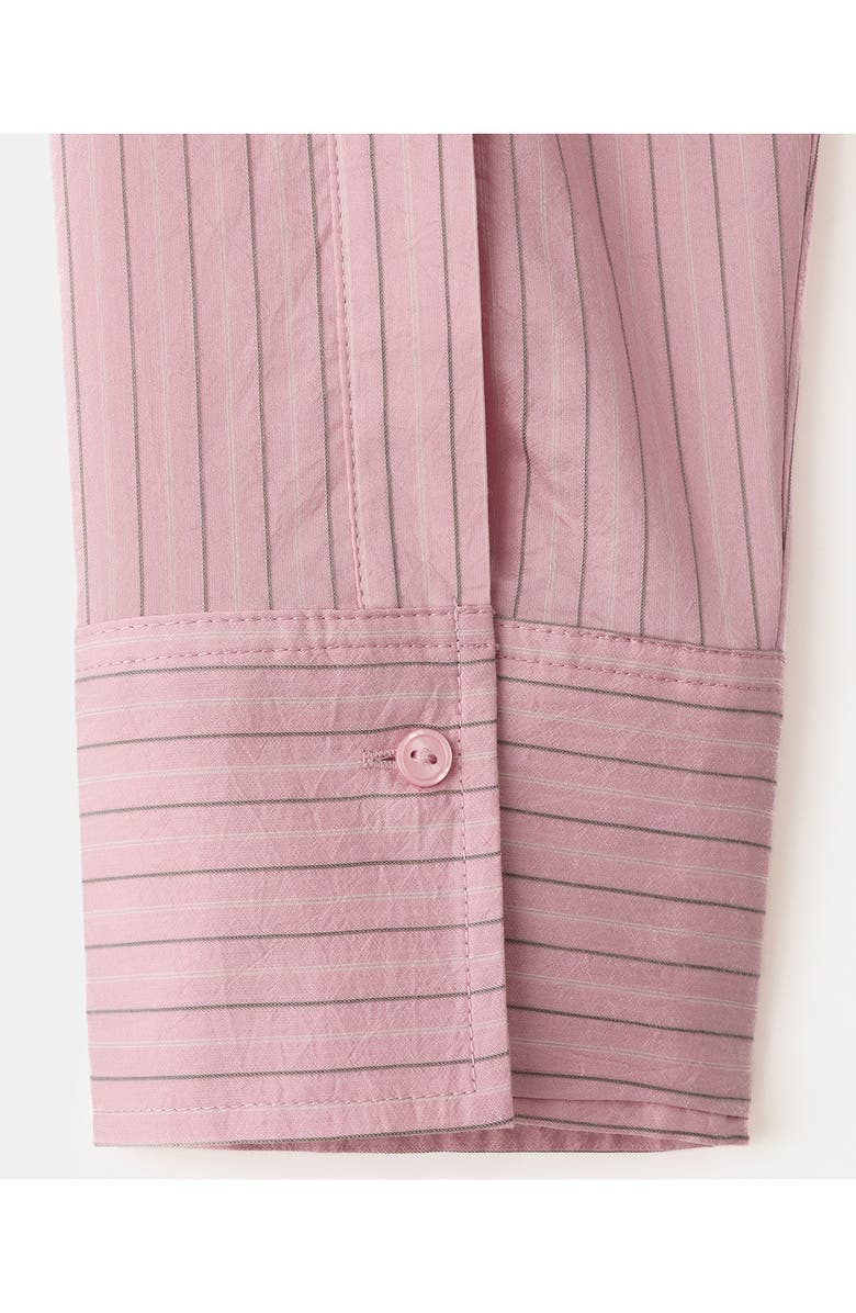 MANGO Stripe Button-Up Shirt, Alternate, color, Pastel Pink
