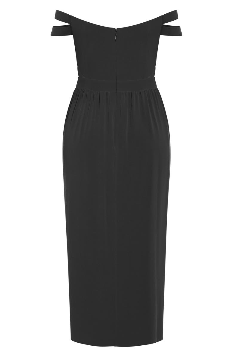 City Chic Rosa Off the Shoulder Midi Dress, Alternate, color, 