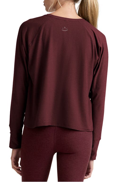 Beyond Yoga Featherweight Long Sleeve T-shirt In Burgundy