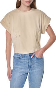 DKNY Crop Shoulder Crop T-Shirt
