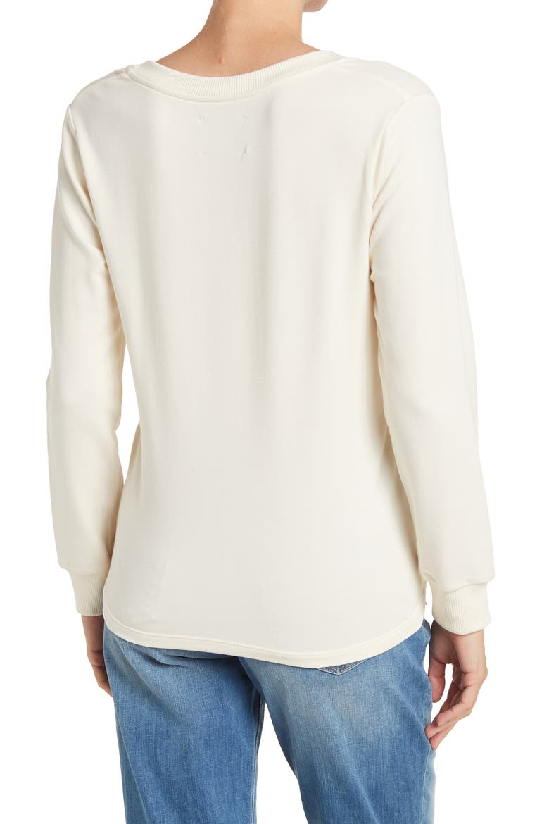 Banks V-Neck Side Zip Sweatshirt, Alternate, color, IVORY