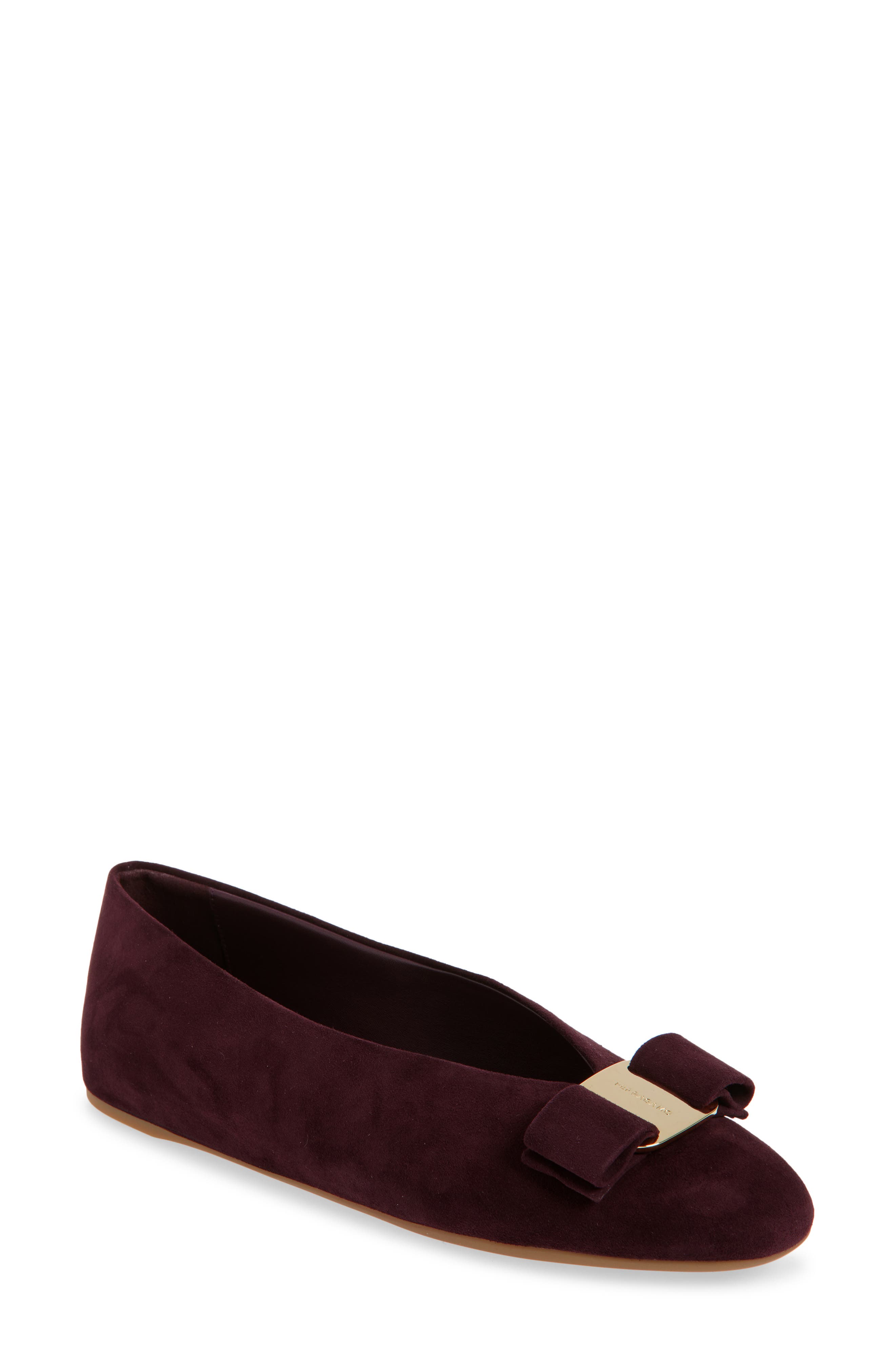 FERRAGAMO Vanna Ballet Flat, Main, color, Oxblood