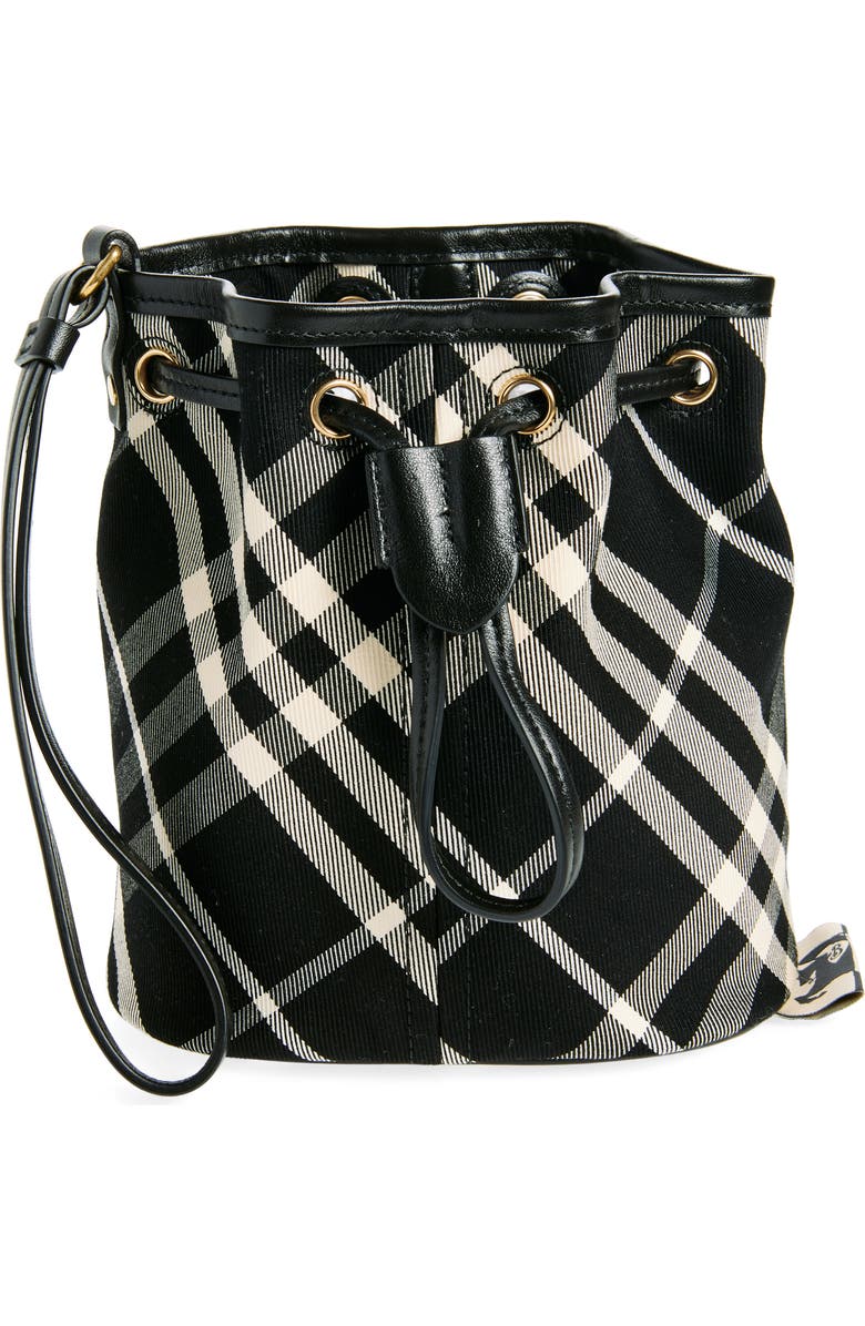 Burberry Check Drawstring Canvas Pouch, Main, color,