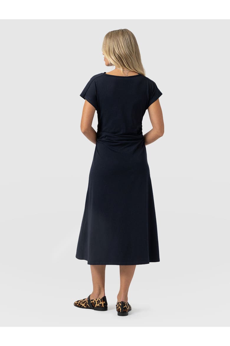 Laurie Cowl Neck Dress, Alternate, color, Navy