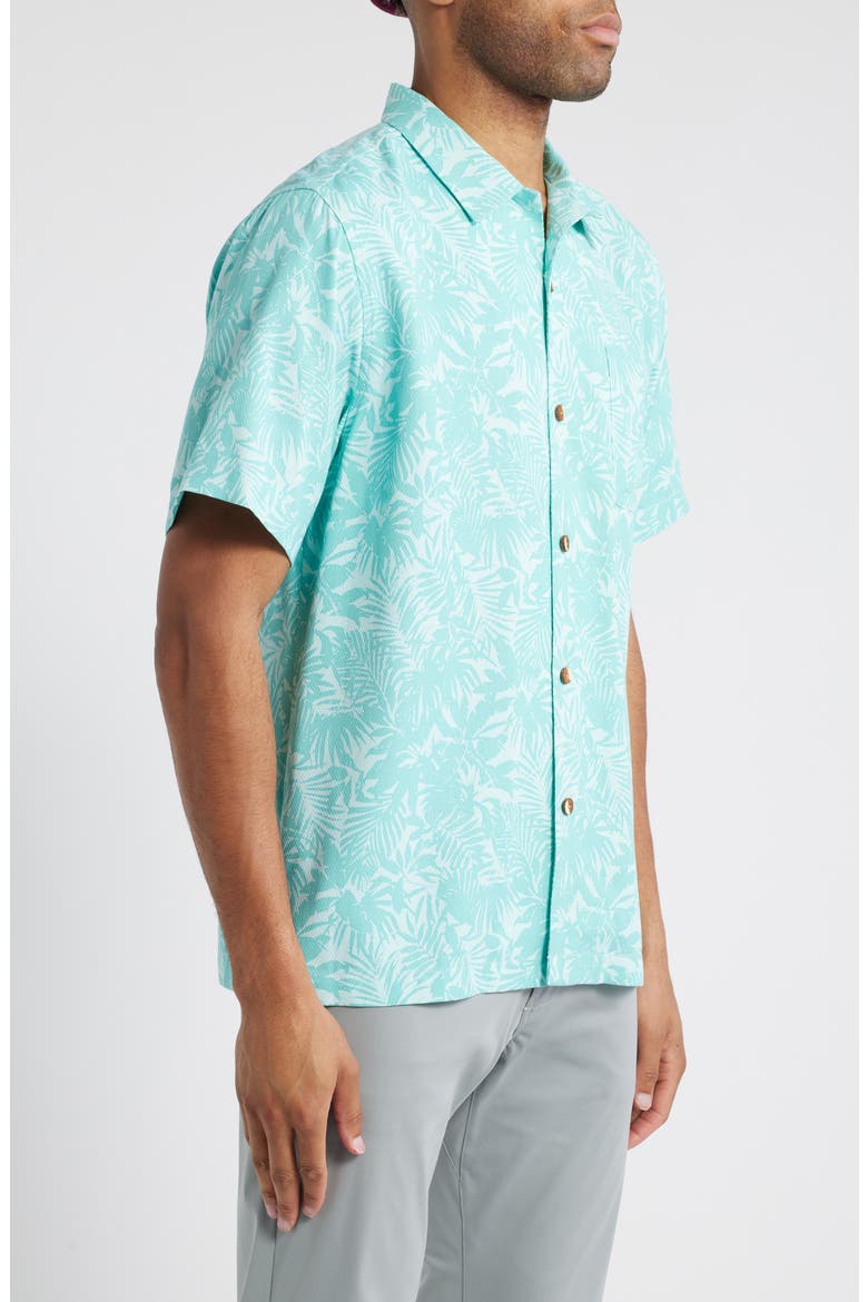 Palm Haven Silk Camp Shirt, Alternate, color, SEABROOK