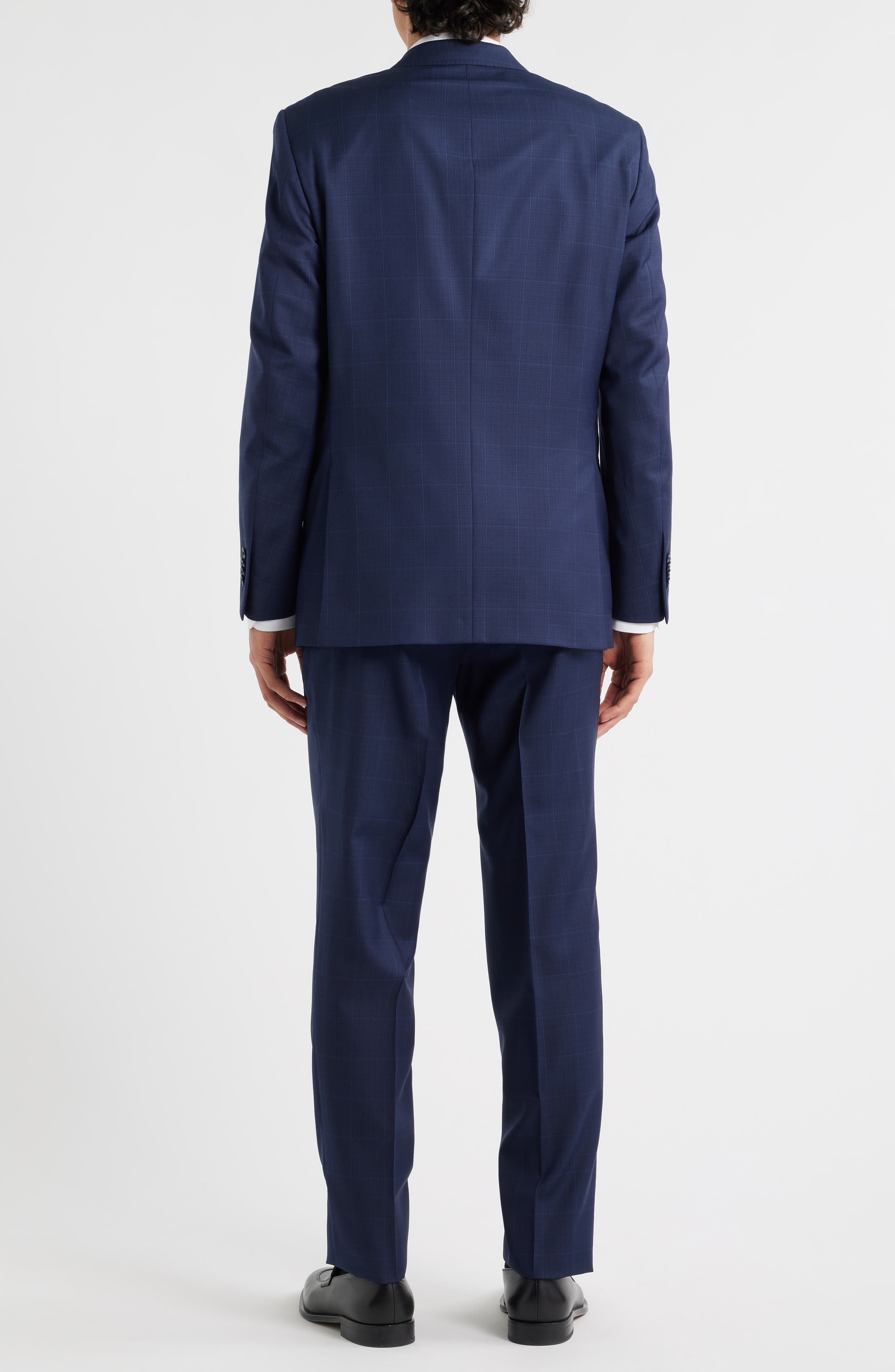 Flynn Classic Fit Navy Windowpane Check Wool Suit (Men) | Nordstrom