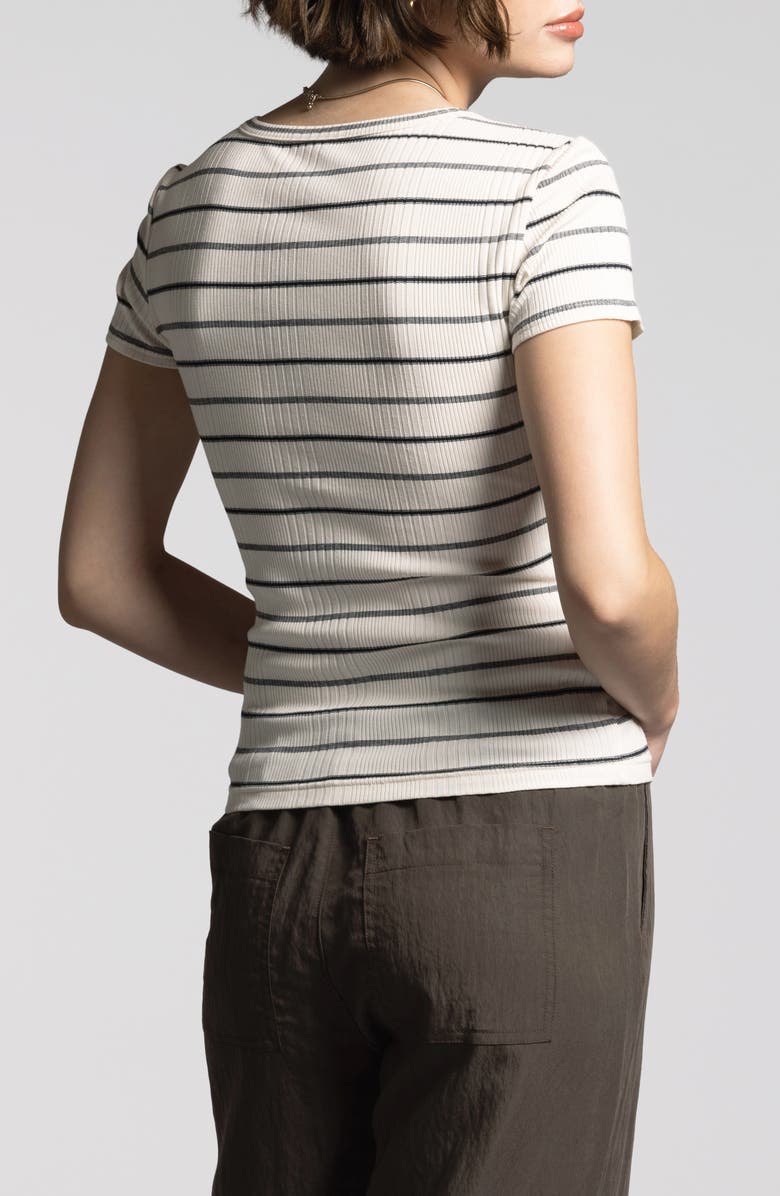 WEEKEND LOS ANGELES Isabella Stripe Rib Top, Alternate, color, Ivory Stripe