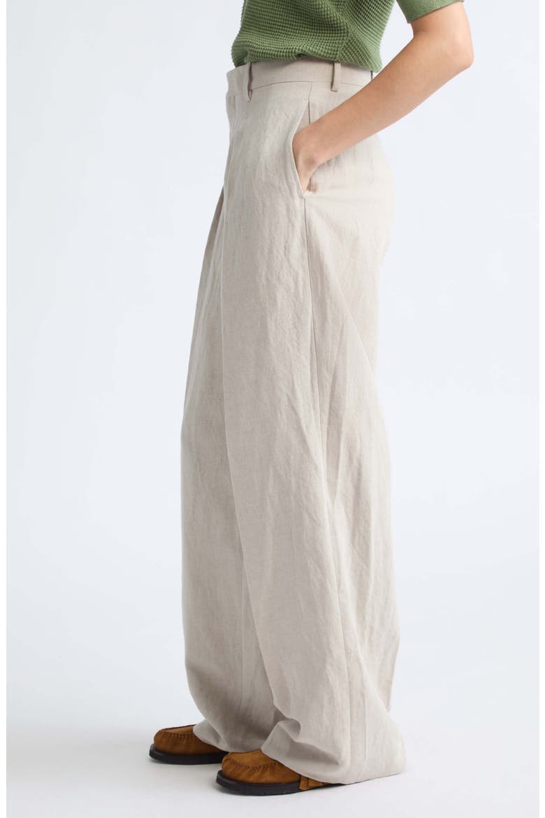 Linen & Nylon Straight Leg Pants, Alternate, color, NATURAL