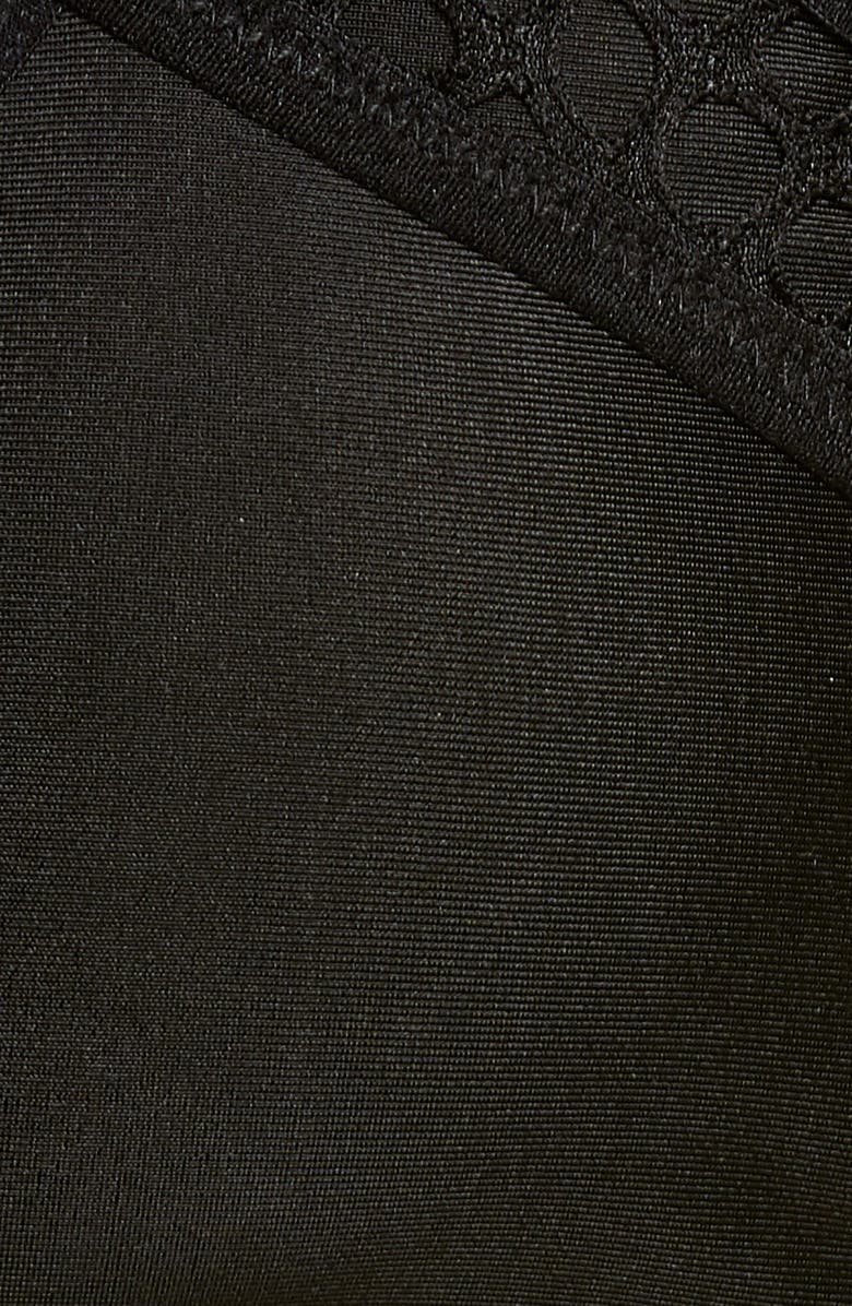 Coquette Mesh & Strap Detail Bra & Briefs Set, Alternate, color, Black