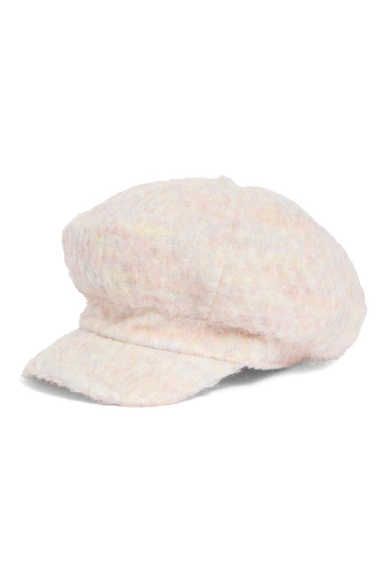 Knit Newsboy Hat, Main, color, PINK