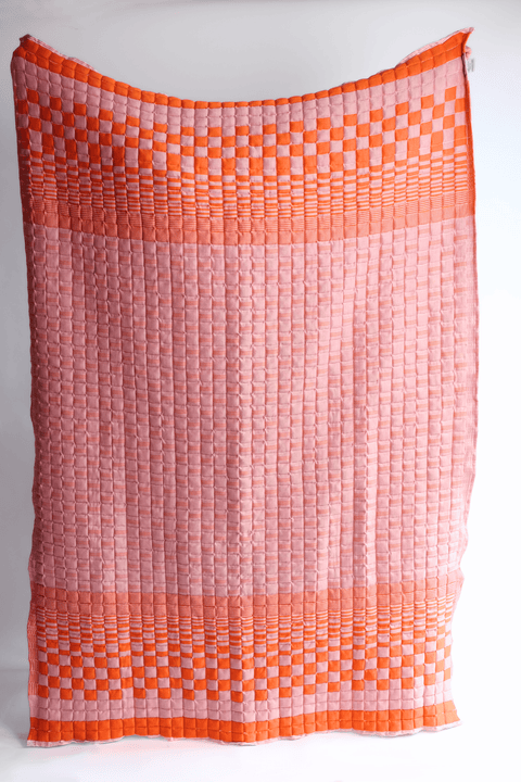 Bold Orange and Pink Reversible Sujani Quilt