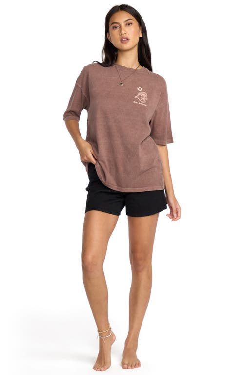 Billabong The Great Waves Oversize Cotton Graphic T-shirt In Brown
