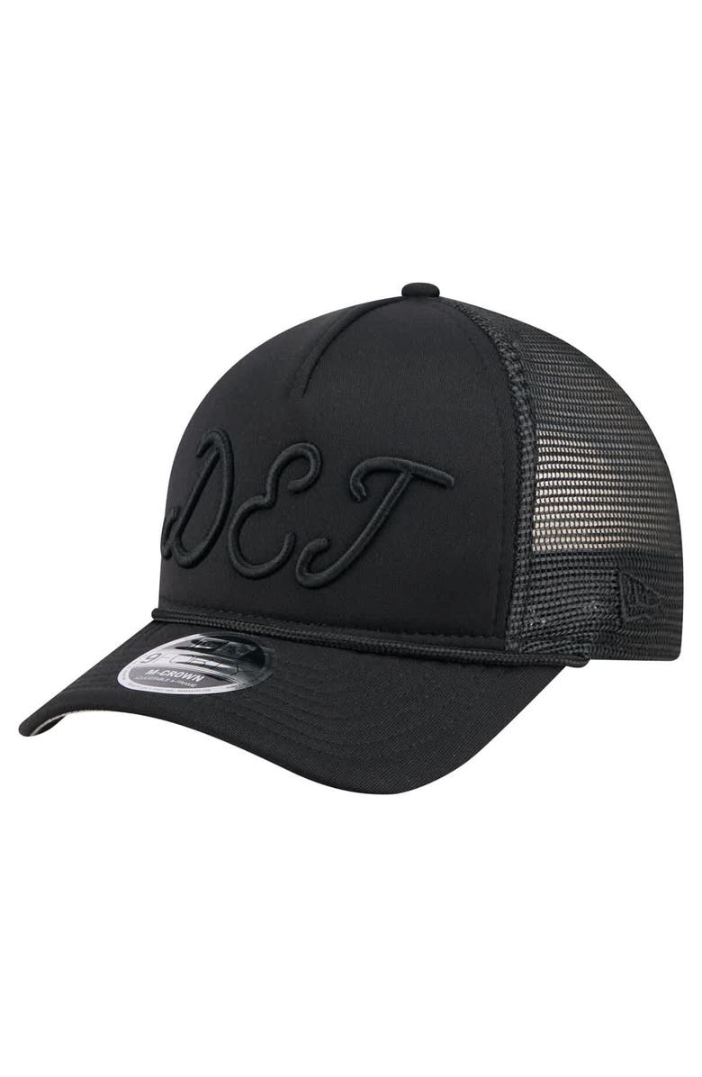 New Era Men's New Era Black Detroit Tigers City Initial 9FORTY A-Frame M-Crown Adjustable Trucker Hat, Main, color, Black