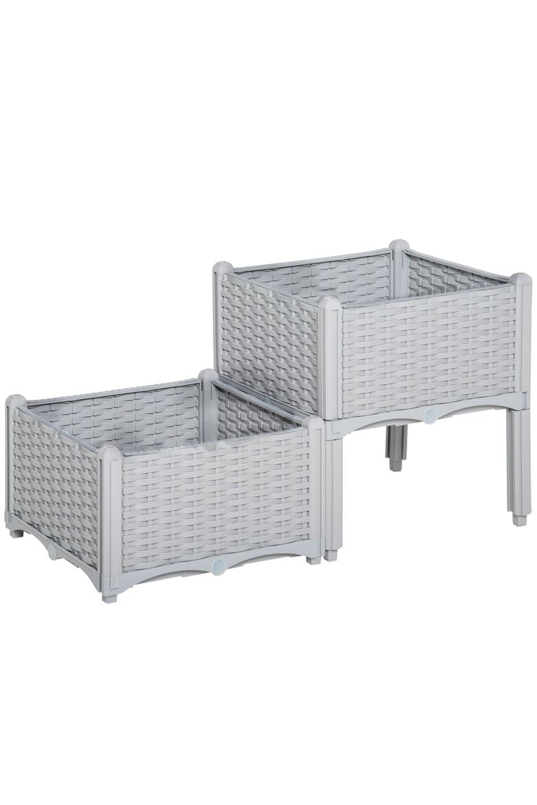 Raised with Legs, Raised Bed to Grow Flowers, Herbs & Vegetables Garden Bed, Main, color, Gray