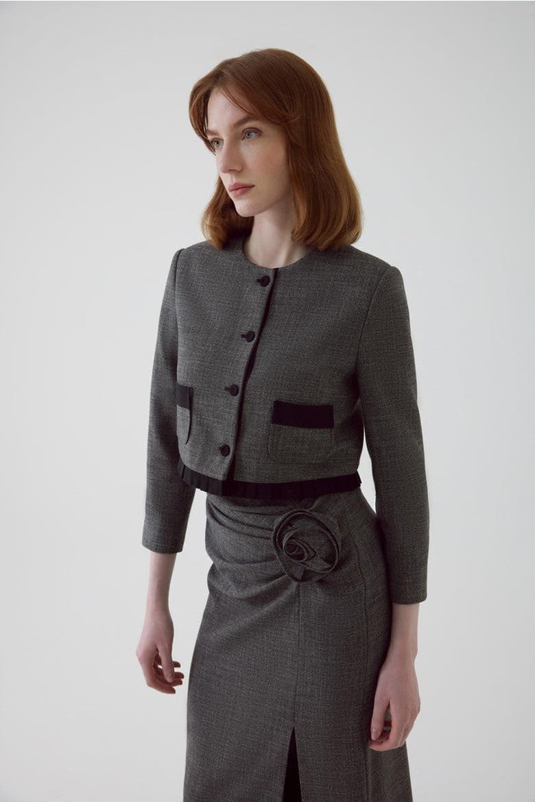 Amias Cropped Jacket, Alternate, color, ANTHRACITE