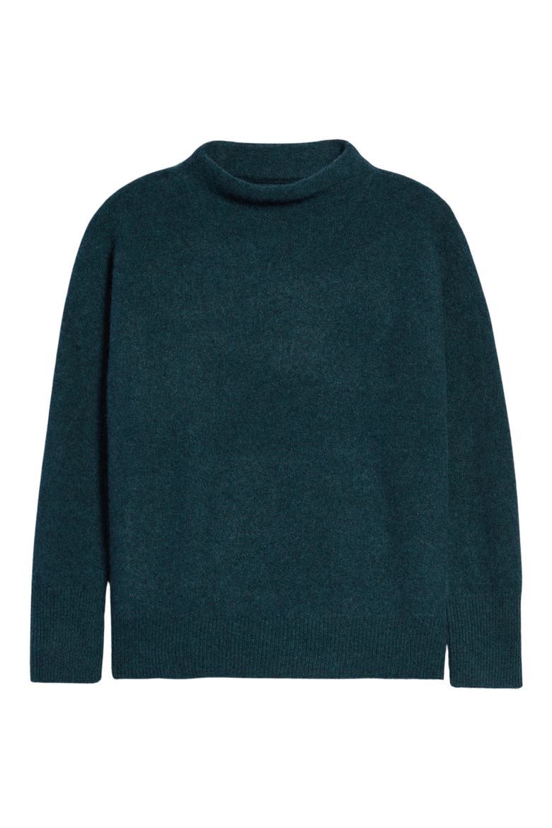 Boiled Cashmere Funnel Neck Pullover, Alternate, color, H SEA QUARTZ
