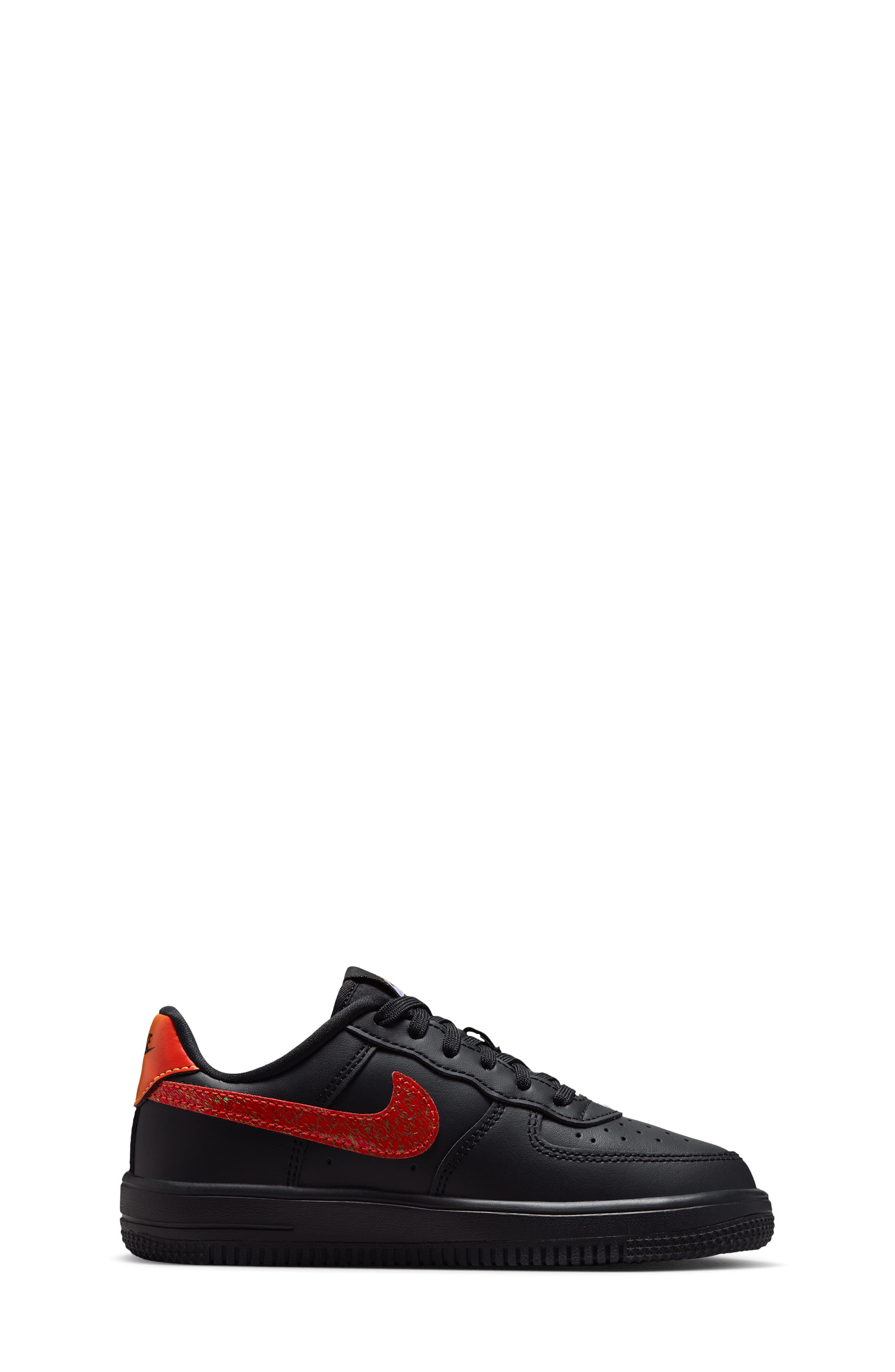 Kids' Force 1 Low Basketball Sneaker, Alternate, color, BLACK/ ORANGE/ RED/ GRAPE
