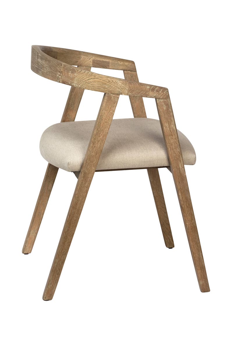 Jalen Oak Wood Dining Chair with Linen Upholstered Seat, Alternate, color, Natural