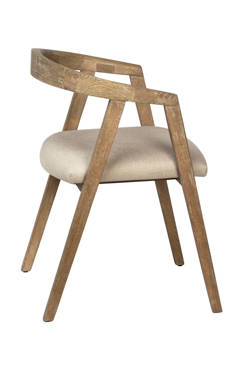 Dovetail Furniture Jalen Oak Wood Dining Chair with Linen Upholstered Seat, Alternate, color, Natural