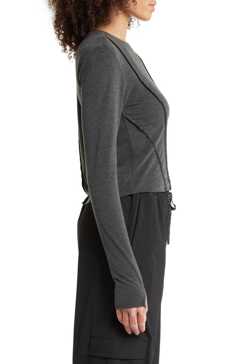 Streamline Reverse Seamed Top, Alternate, color, GREY DARK CHARCOAL