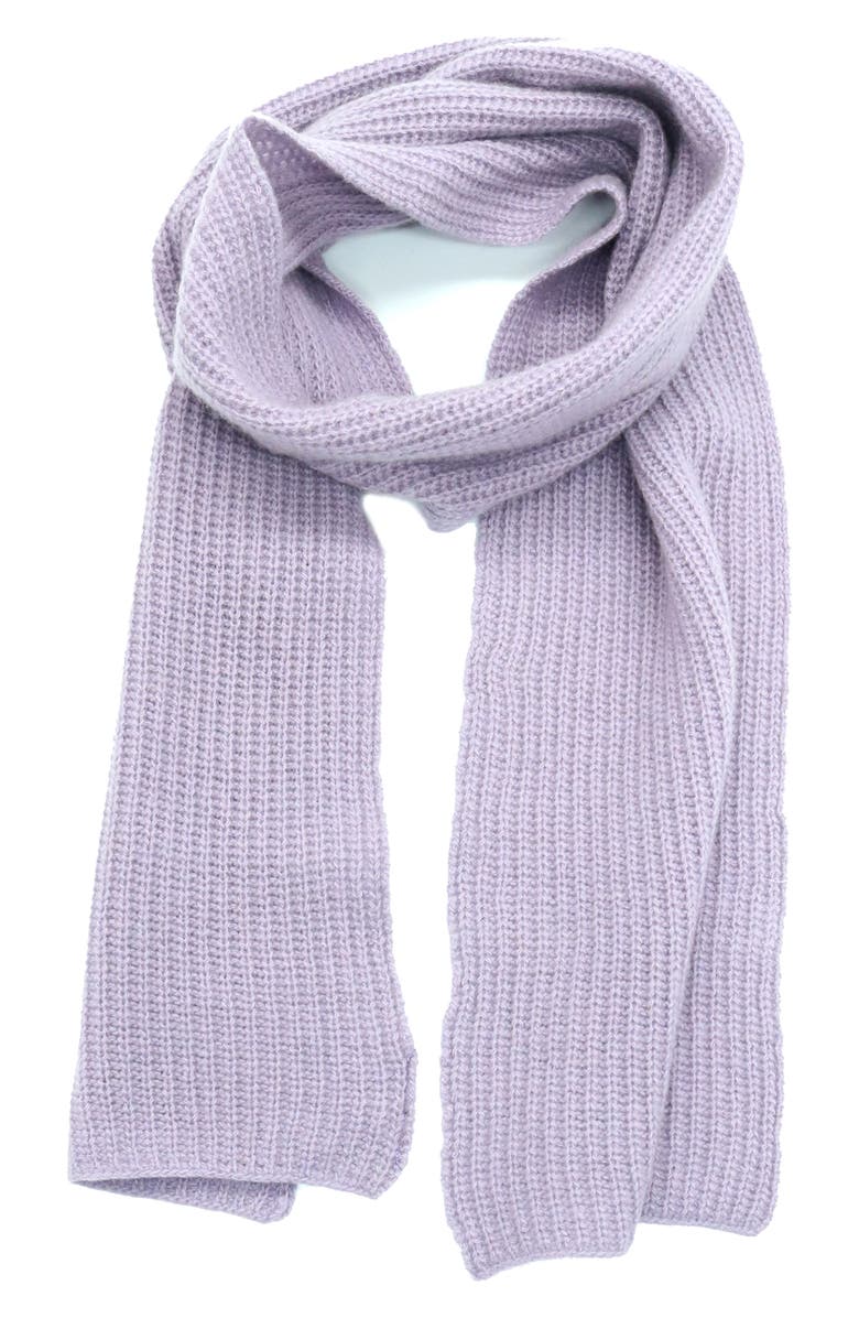 Portolano Stitched Cashmere Scarf, Main, color, Light Purple