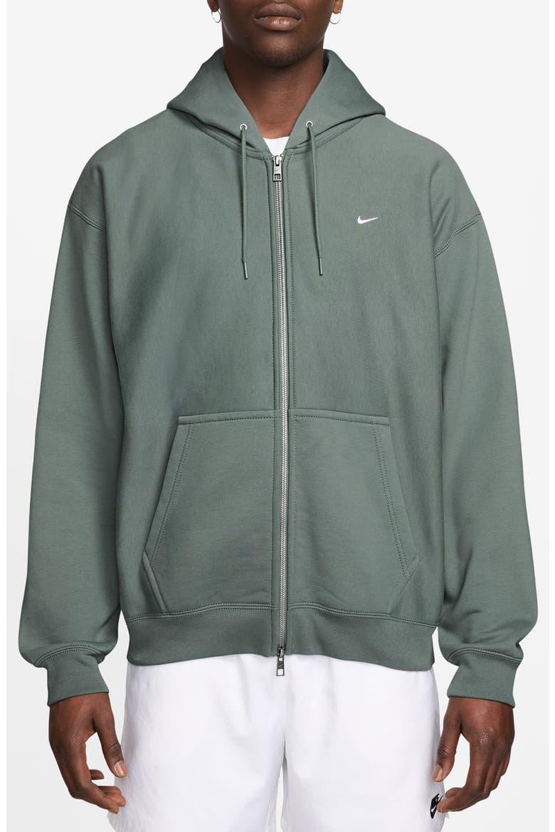 Life Fleece Full Zip Hoodie, Main, color, CLAY GREEN/ WHITE