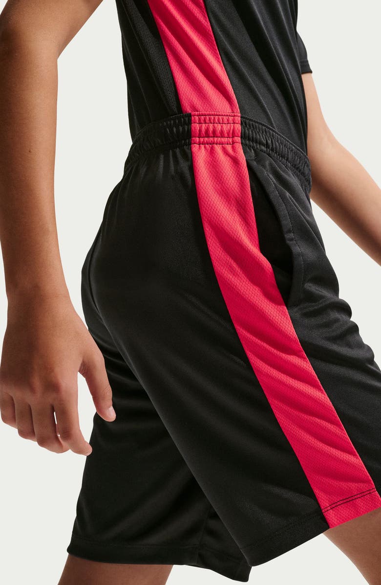 Nike Kids' Dri-FIT Training Shorts, Alternate, color, Black/ Light Crimson/ White