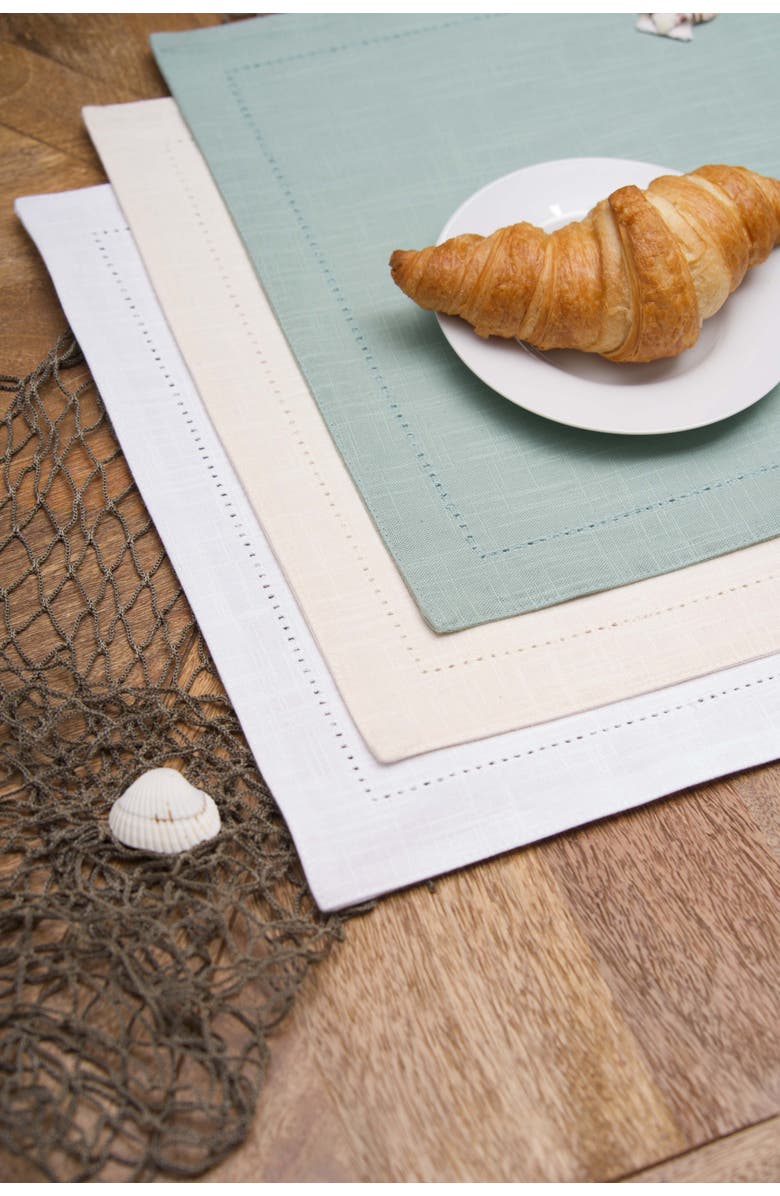 C&F Home Hemstitch Solid White Everyday Runner 72" x 14", Alternate, color, White