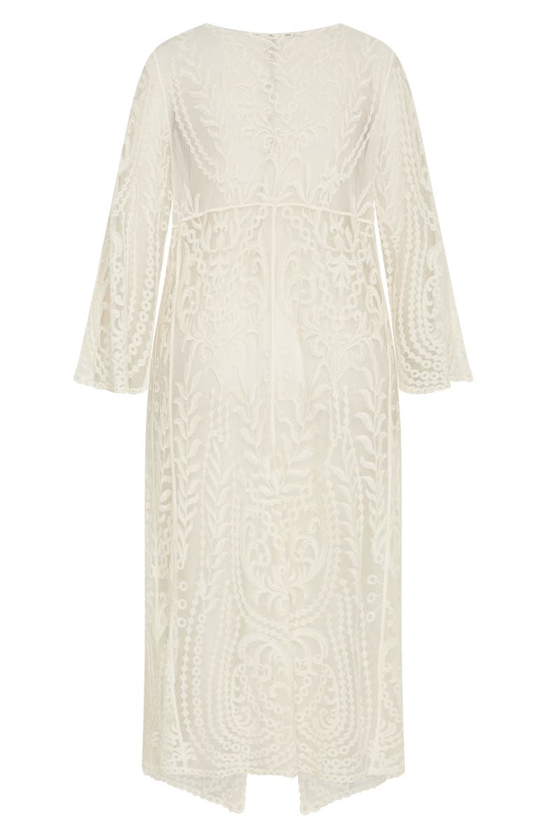 City Chic Pretty Lace Duster, Alternate, color, Natural