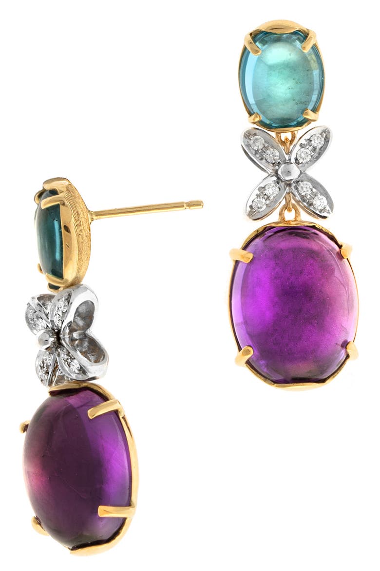 Marrakech Onde Elevated 18K Gold Earrings, Main, color, YL/WH GOLD