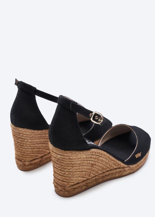 Viscata Aiguafreda Canvas Espadrille Sandal Wedges In Black