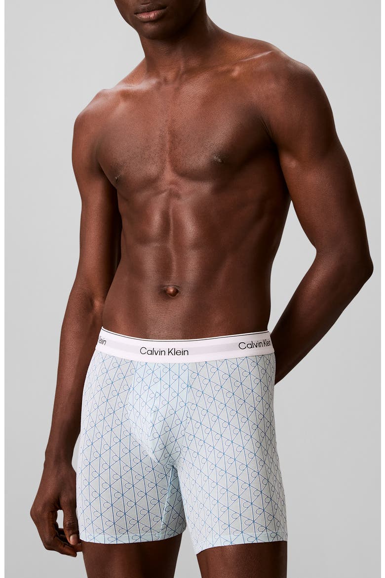 Icon 3-Pack Stretch Cotton Boxer Briefs, Main, color, GREY/ NIAGRA MIST/ CENDRE BLUE