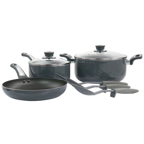 Oster Legacy 8 Piece Aluminum Nonstick Cookware Set In Gray