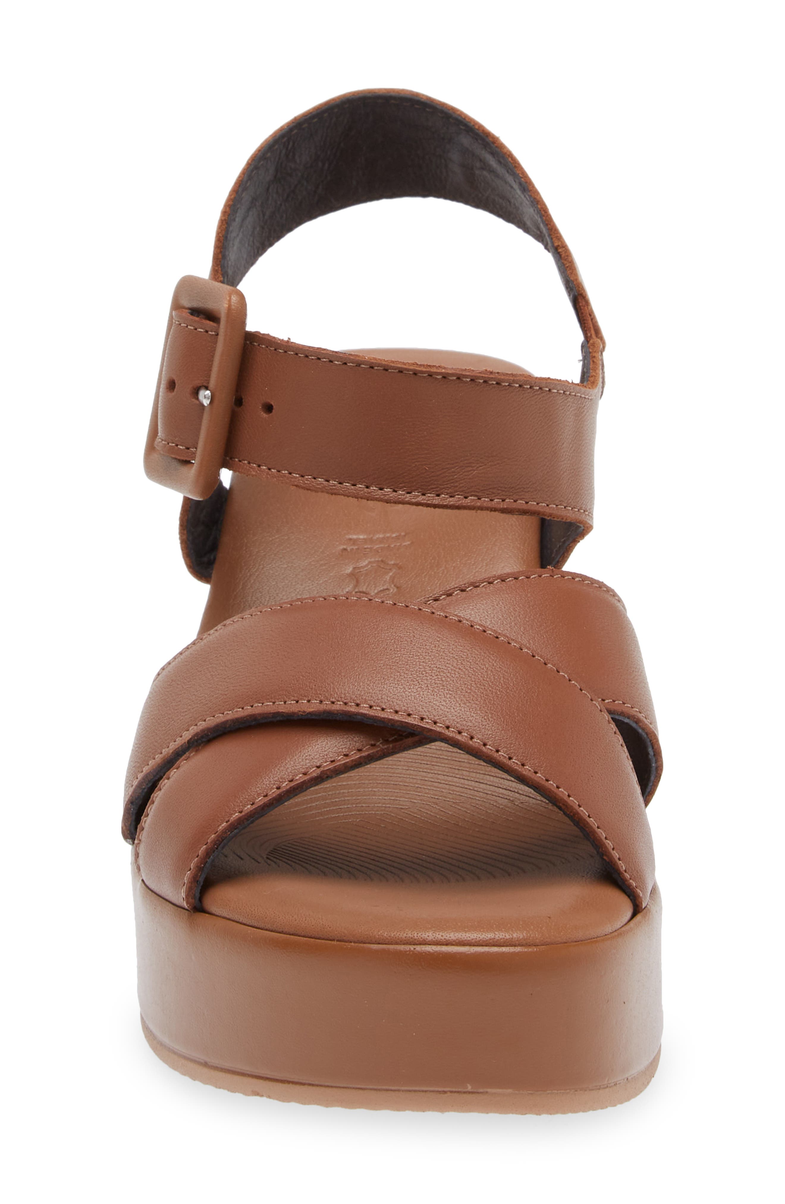 Naot Elite Platform Sandal, Alternate, color, Caramel Leather