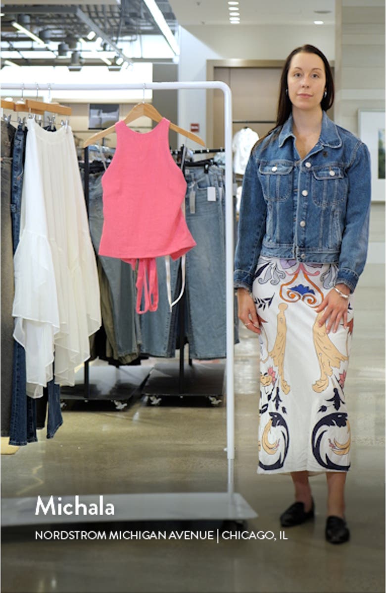 Crop Linen Blend Halter Top, sales video thumbnail