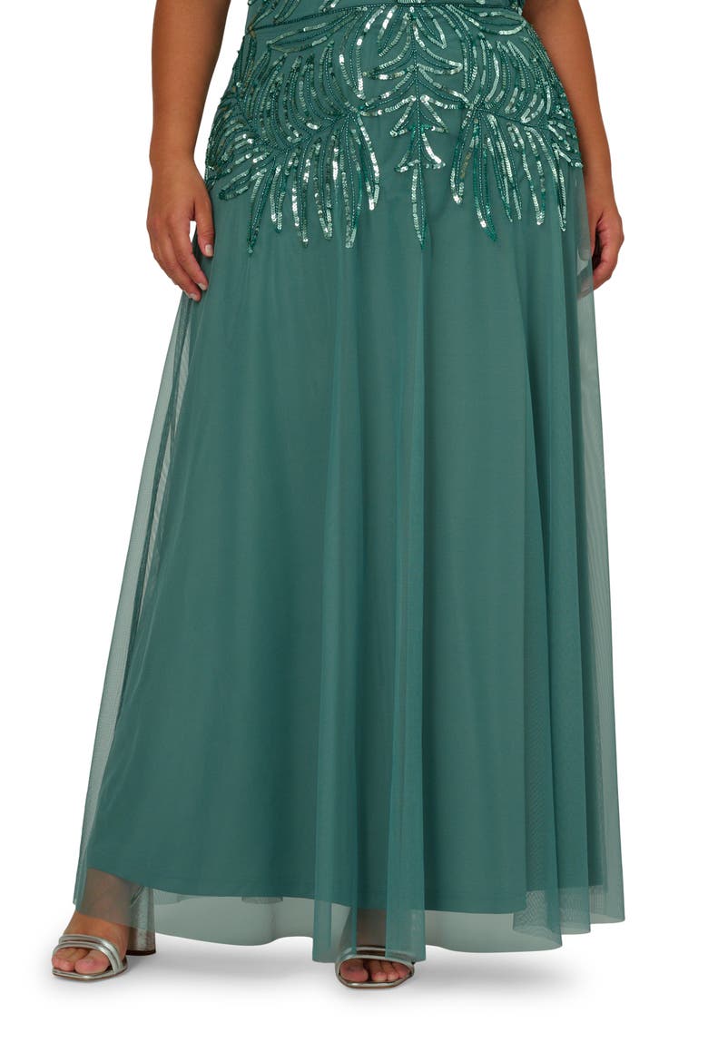 Sequin Gown, Alternate, color, GREEN SLATE