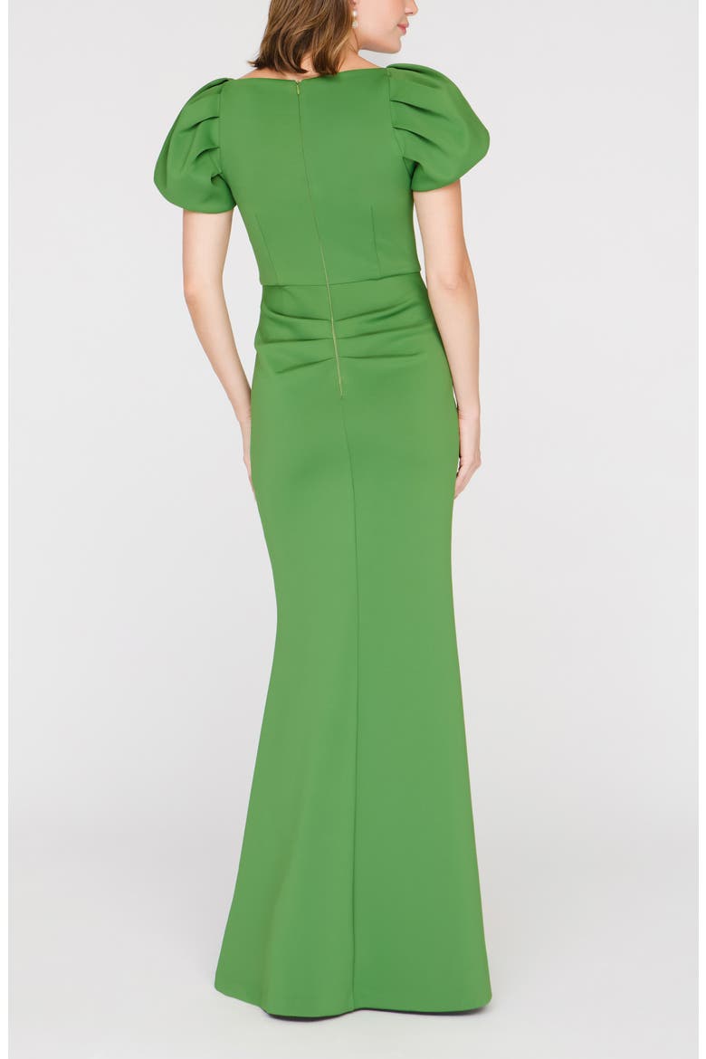 Scotlyn Puff Sleeve Gown, Alternate, color, DEEP GREEN
