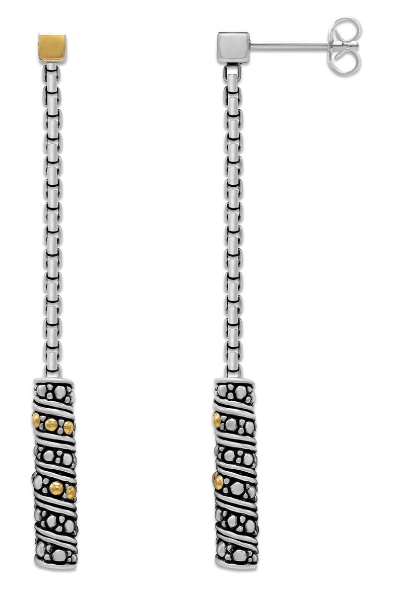 Bar Chain Drop Earrings, Main, color, SILVER AND GOLD