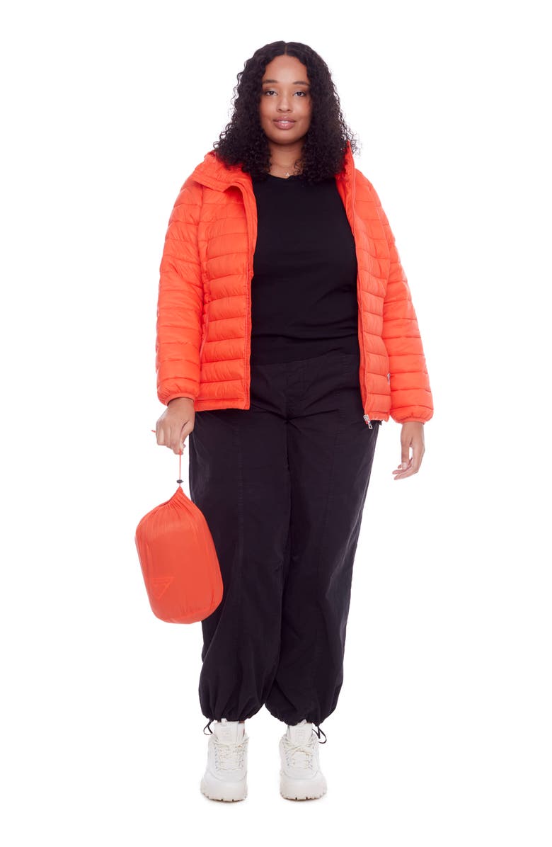 Alpine North YOHO PLUS SIZE - Vegan Down Lightweight Packable Puffer Jacket & Bag, Alternate, color, Tangerine