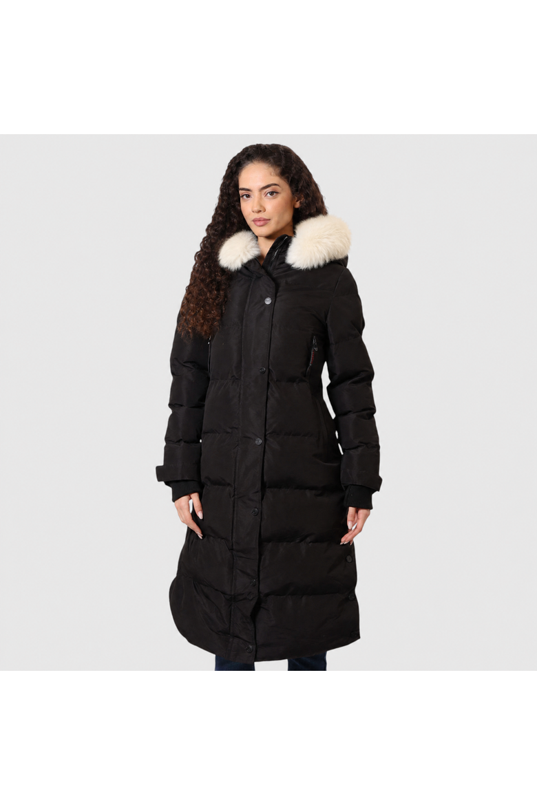 Quilted Maxi Long Jacket, Alternate, color, Black