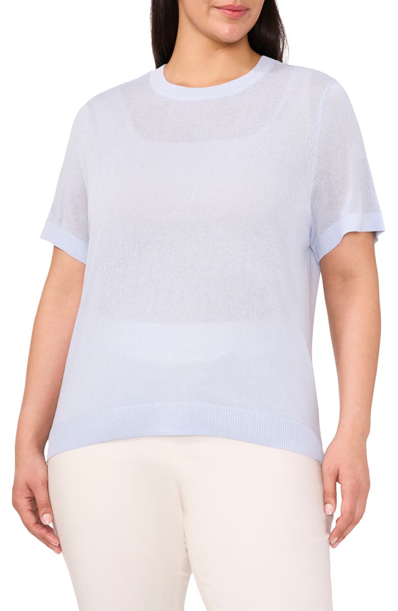 Halogen<sup>®</sup> Short Sleeve Sweater, Main, color, Blue Frozen