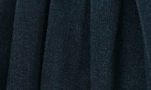 True Religion Chain Belt Pleated Denim Skirt In Blue