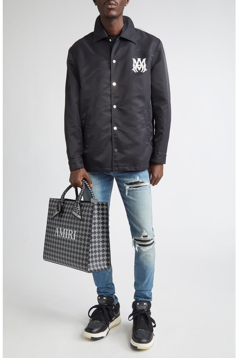 MA Water Resistant Nylon Coach's Jacket, Alternate, color, BLACK
