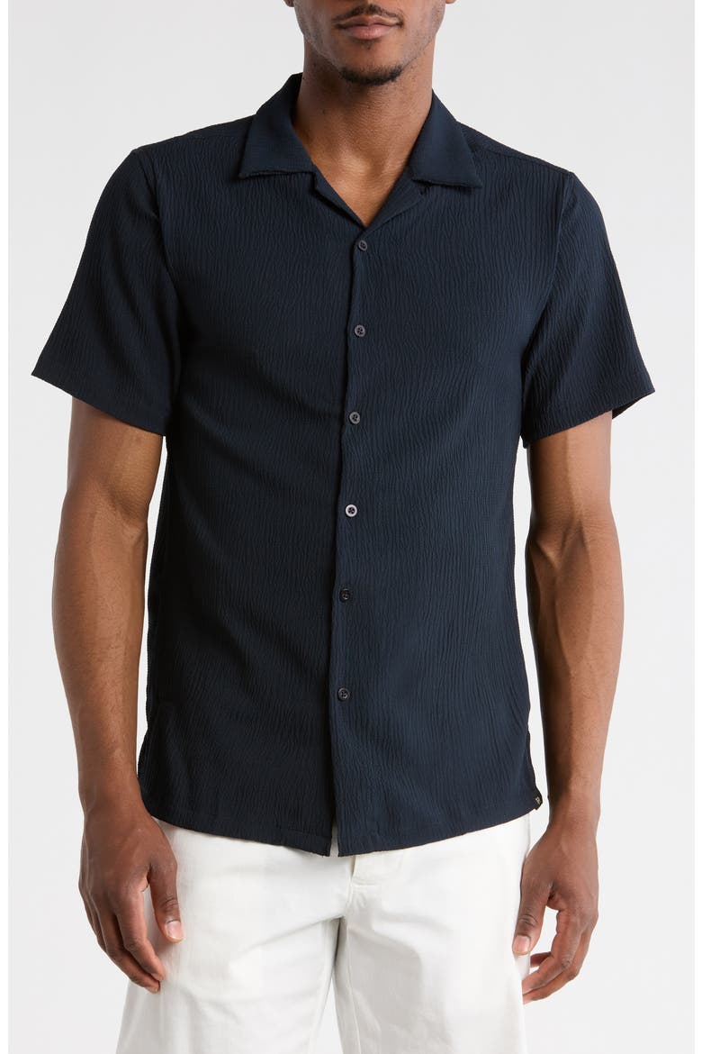 Relaxed Fit Camp Shirt, Main, color, NAVY